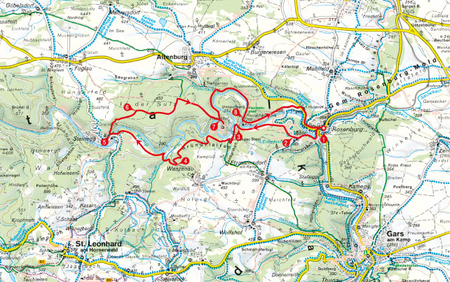 Karte Rosenburg - Steinegg