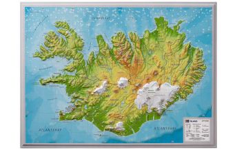 Raised Relief Maps Georelief 3D Reliefkarte - Island klein ohne Rahmen 1:1.500.000 georelief GbR