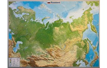 Poster and Wall Maps 3D Reliefkarte Russland groß 1:11.000.000 ohne Rahmen georelief GbR