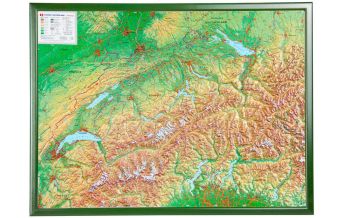 Raised Relief Maps 3D Reliefkarte Schweiz 1:500,000 mit Holzrahmen georelief GbR