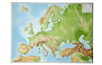 Raised Relief Maps 3D Reliefkarte Europa 1:8.000.000 ohne Rahmen georelief GbR