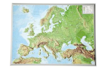 Raised Relief Maps 3D Reliefkarte Europa 1:16.000 ohne Rahmen georelief GbR