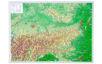 Raised Relief Maps 3D Reliefkarte Österreich 1:800.000 ohne Rahmen georelief GbR