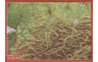 Raised Relief Maps 3D Reliefpostkarte Allgäu-Süd georelief GbR