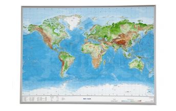 Raised Relief Maps 3D Reliefkarte Welt 1:53.500.000 ohne Rahmen georelief GbR