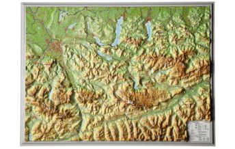 Raised Relief Maps 3D Reliefkarte Salzkammergut 1:300.000 ohne Rahmen georelief GbR