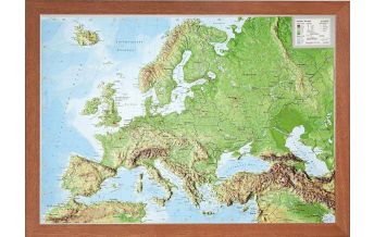 Reliefkarten Georelief 3D Reliefkarte - Europa klein mit Holzrahmen georelief GbR