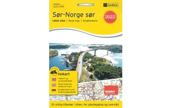 Road Maps Scandinavia Nordeca-Straßenkarte 2175, Sør-Norge sør/Südliches Südnorwegen 1:500.000 Nordeca