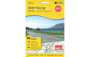 Road Maps Scandinavia Nordeca Veikart/Straßenkarte 2177, Midt-Norge/Norwegen Mitte 1:500.000 Nordeca