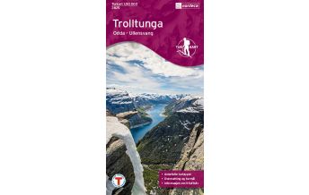 Hiking Maps Scandinavia Turkart 2825, Trolltunga 1:50.000 Nordeca