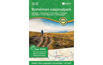 Wanderkarten Skandinavien Nordeca Topo3000 3011, Breheimen nasjonalpark 1:50.000 Nordeca