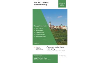 Hiking Maps Vienna BEV-Karte 5319-Ost, Klosterneuburg 1:25.000 BEV – Bundesamt für Eich- und Vermessungswesen