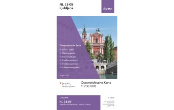 Wanderkarten Kärnten BEV-Karte NL 33-05, Ljubljana/Laibach 1:250.000 BEV – Bundesamt für Eich- und Vermessungswesen