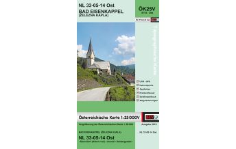 Wanderkarten Kärnten BEV-Karte 4114-Ost, Bad Eisenkappel/Železna Kapla 1:25.000 BEV – Bundesamt für Eich- und Vermessungswesen