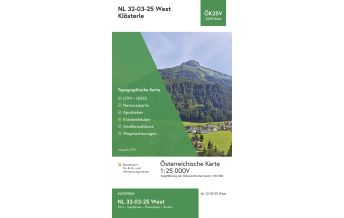 Wanderkarten Vorarlberg BEV-Karte 2225-West, Klösterle am Arlberg 1:25.000 BEV – Bundesamt für Eich- und Vermessungswesen