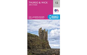 Hiking Maps Scotland OS Landranger Map 12, Thurso & Wick 1:50.000 Ordnance Survey UK