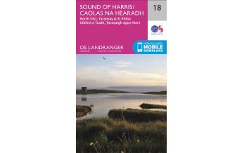 Hiking Maps Scotland OS Landranger Map 18, Sound of Harris 1:50.000 Ordnance Survey UK