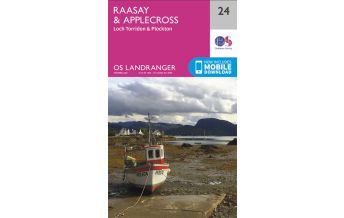 Hiking Maps Scotland OS Landranger Map 24, Raasay & Applecross 1:50.000 Ordnance Survey UK
