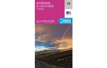 Hiking Maps Scotland OS Landranger Map 26, Inverness & Loch Ness 1:50.000 Ordnance Survey UK