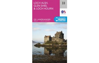 Hiking Maps Scotland OS Landranger Map 33, Loch Alsh, Glen Shiel & Loch Hourn 1:50.000 Ordnance Survey UK