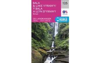 Hiking Maps Wales OS Landranger Map 125, Bala & Lake Vyrnwy 1:50.000 Ordnance Survey UK