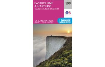 Hiking Maps England OS Landranger Map 199, Eastbourne & Hastings 1:50.000 Ordnance Survey UK