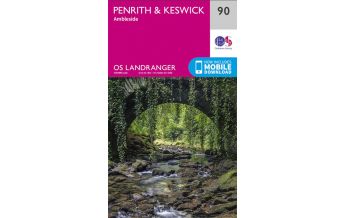 Hiking Maps England OS Landranger Map 90, Penrith & Keswick 1:50.000 Ordnance Survey UK