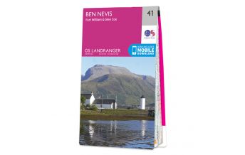 Hiking Maps Scotland OS Landranger Map 41, Ben Nevis, Fort William & Glen Coe 1:50.000 Ordnance Survey UK
