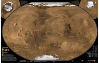 Poster and Wall Maps Destination Mars - The Red Planet National Geographic Society Maps