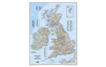 Poster und Wandkarten Britain & Ireland Classic laminated 1:1.687.000 National Geographic Society Maps