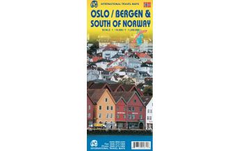 City Maps ITMB Travel Map - Oslo Bergen South of Norway 1:10.000 / 1:250.000 ITMB