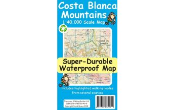 Hiking Maps Spain Discovery super-durable waterproof Map Costa Blanca Mountains 1:40.000 Discovery Walking Guides Ltd.