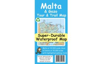 Hiking Maps Europe Discovery super-durable waterproof Map Malta & Gozo 1:32.000/1:20.000 Discovery Walking Guides Ltd.