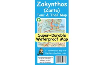 Hiking Maps Ionian Islands Discovery super-durable waterproof Map Zákynthos (Zante) 1:35.000 Discovery Walking Guides Ltd.