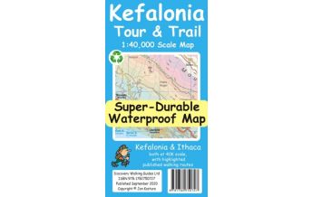 Hiking Maps Ionian Islands Discovery super-durable waterproof Map Kefalonia & Ithaca Tour & Trail 1:40.000 Discovery Walking Guides Ltd.