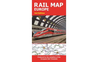 Railway Rail Map Europe / Eisenbahnkarte Europa European Rail Timetable