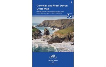 Radkarten UK Cycle Map 1, Cornwall & West Devon 1:100.000 Cordee