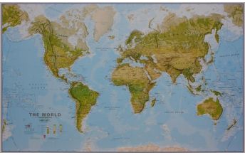 Poster and Wall Maps Maps International World Map, physical, laminiert 1:20.000.000 Maps International