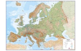 Europe Maps International Wandkarte Europa physical laminated 1:4.300.000 Maps International