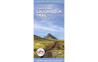 Long Distance Hiking Trekking Map: Iceland's Laugavegur Trail Knife Edge