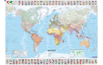 World Maps Die Welt politisch 1:28.500.000 Metallbestäbt Michelin