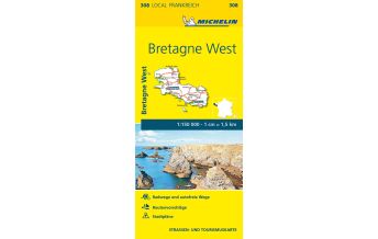 Road Maps France Michelin Straßenkarte Local 308 Frankreich, Bretagne West 1:150.000 Michelin