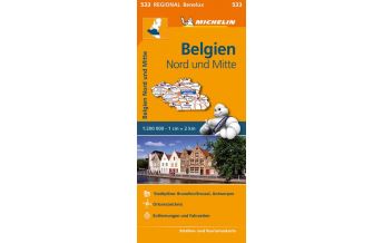 Road Maps Belgium Michelin Straßenkarte Belgien 533, Nord und Mitte 1.200.000 Michelin