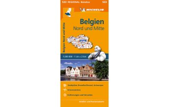 Road Maps Belgium Michelin Straßenkarte Belgien 533, Nord und Mitte 1.200.000 Michelin