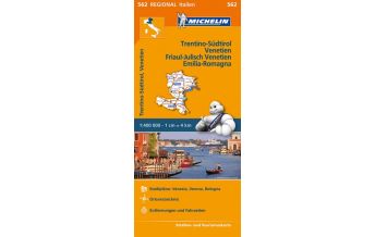 Road Maps Italy Regionalkarte 562, Trentino-Südtirol, Venetien, Friaul-Julisch Venetien, Emilia-Romagna 1:400.000 Michelin