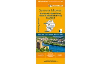 Road Maps Germany Michelin Nordrhein-Westfalen, Hessen, Rheinland-Pfalz, Saarland Michelin