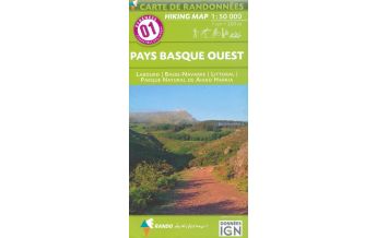 Wanderkarten Pyrenäen Carte de Randonnees 1 Pyrenäen - Pays Basque Ouest - Labourd - Basse-Navarre 1:50.000 Rando Editions