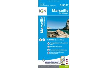 Hiking Maps France IGN Carte 3145 ET, Marseille, Les Calanques 1:25.000 IGN