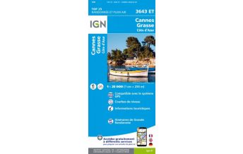 Wanderkarten Frankreich IGN Carte 3643 ET, Cannes, Grasse, Cote d'Azur 1:25.000 IGN