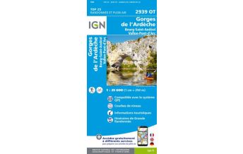 Wanderkarten Frankreich IGN Carte 2939 OT, Gorges de l'Ardèche 1:25.000 IGN